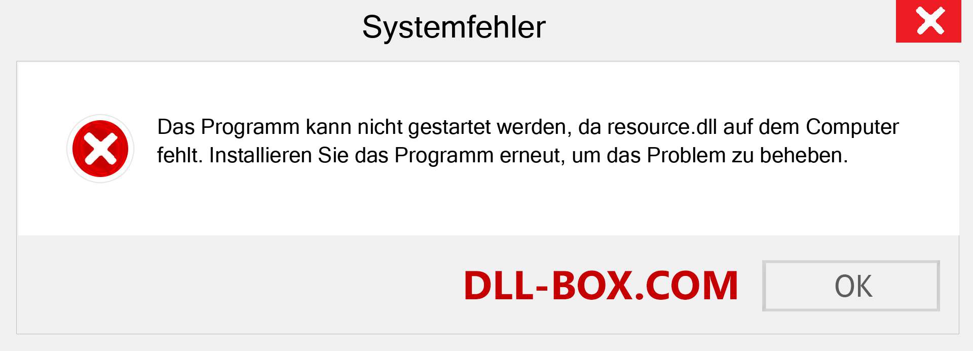 resource.dll-Datei fehlt?. Download für Windows 7, 8, 10 - Fix resource dll Missing Error unter Windows, Fotos, Bildern