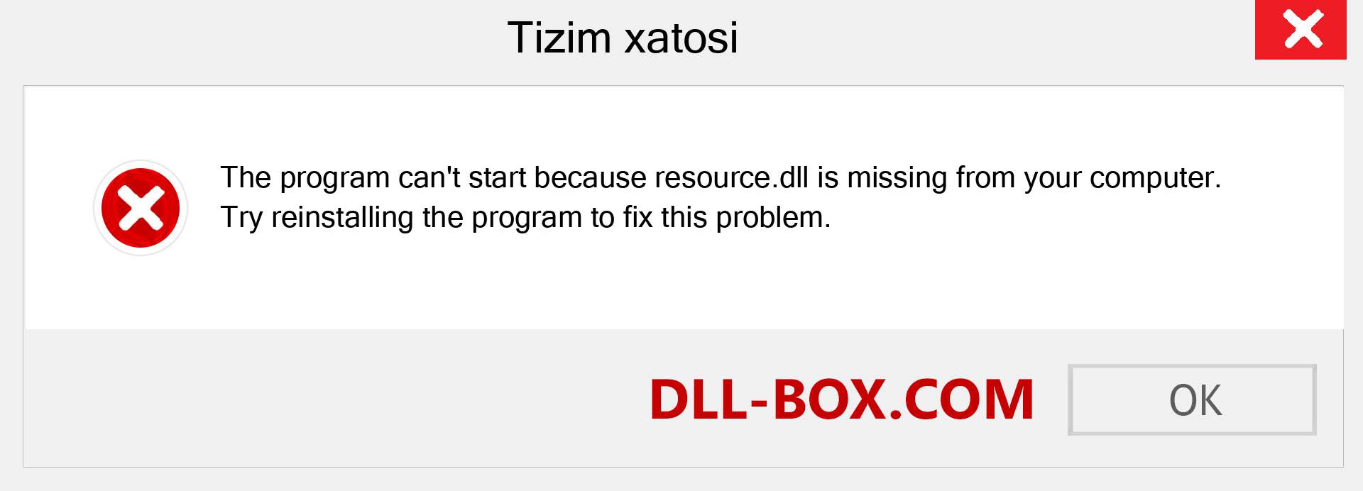 resource.dll fayli yo'qolganmi?. Windows 7, 8, 10 uchun yuklab olish - Windowsda resource dll etishmayotgan xatoni tuzating, rasmlar, rasmlar